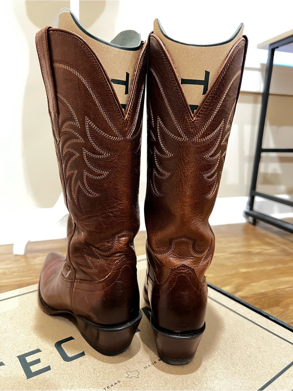 Tecovas Women’s Brown Leather Cowboy Boots - The Annie - Sequoia Cowhide Leather - Picture 12 of 15